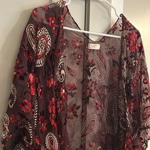 Mesh velvet cardigan